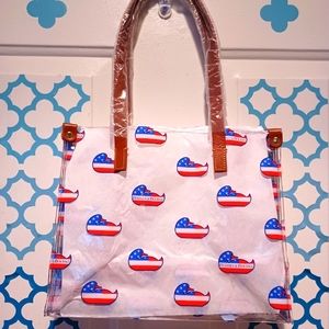 Dooney & Bourke Patriotic Duck Medium Shopper Clear Plastic